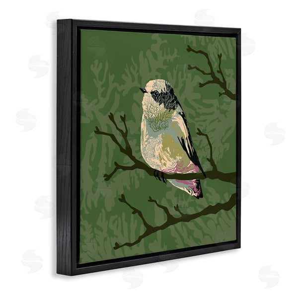 Stupell Industries Verbrugge Watercolor | Bird Perched On Tree Branch Wildlife Animal Portrait Wall Art