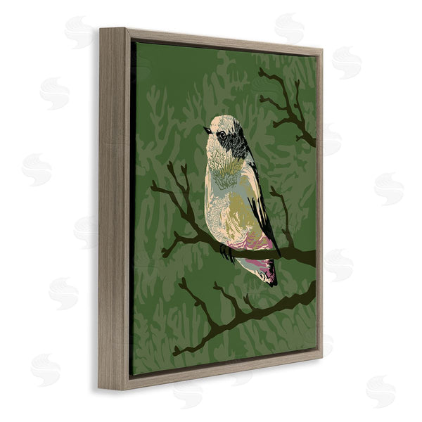 Stupell Industries Verbrugge Watercolor | Bird Perched On Tree Branch Wildlife Animal Portrait Wall Art