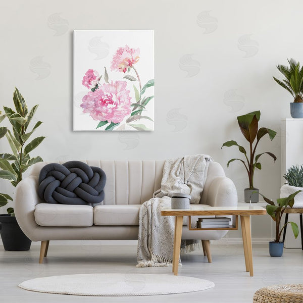 Stupell Industries Verbrugge Watercolor | Blooming Pink Peonies Abstract Floral Watercolor Painting Wall Art