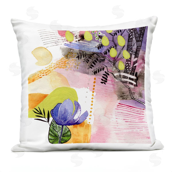 Stupell Industries Verbrugge Watercolor | Bold Abstract Botanical Pattern Shapes Printed Throw Pillow