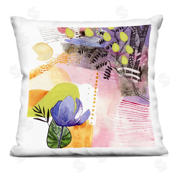stupell industries Verbrugge Watercolor | Bold Abstract Botanical Pattern Shapes Printed Throw Pillow