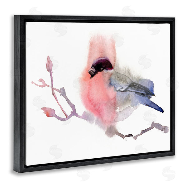 Stupell Industries Verbrugge Watercolor | Bullfinch On Empty Tree Branch Abstract Song Bird Wall Art