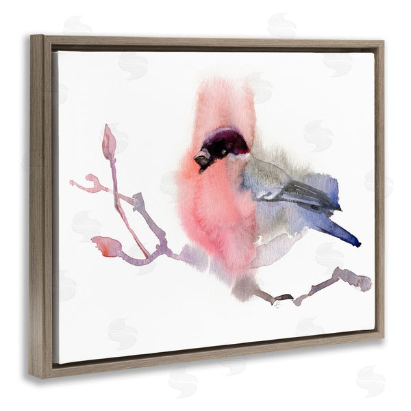 Stupell Industries Verbrugge Watercolor | Bullfinch On Empty Tree Branch Abstract Song Bird Wall Art