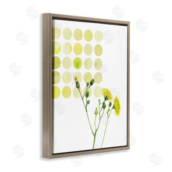 Stupell Industries Verbrugge Watercolor | Dandelion Flowers Under Abstract Summer Circles Floral Painting Wall Art