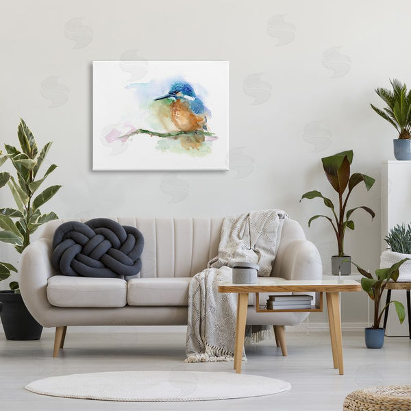 Stupell Industries Verbrugge Watercolor | Kingfisher Perched Bird On Cottage Tree Branch Wall Art