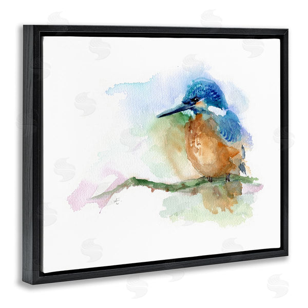 Stupell Industries Verbrugge Watercolor | Kingfisher Perched Bird On Cottage Tree Branch Wall Art