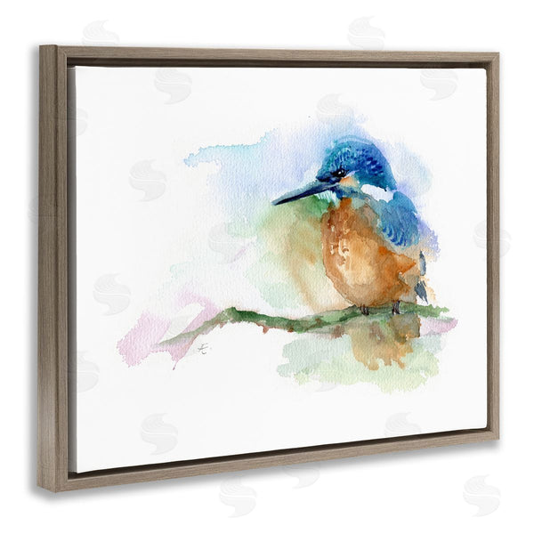 Stupell Industries Verbrugge Watercolor | Kingfisher Perched Bird On Cottage Tree Branch Wall Art
