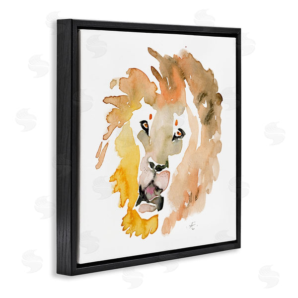 Stupell Industries Verbrugge Watercolor | Lion's Mane Sun Portrait Minimal Safari Animal Wall Art