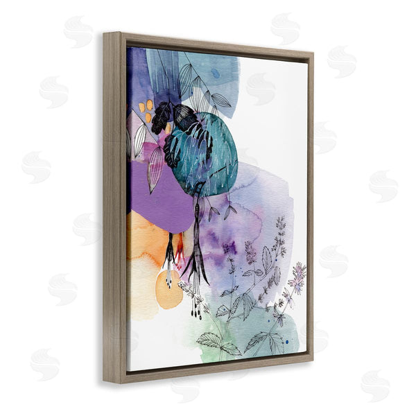 Stupell Industries Verbrugge Watercolor | Modern Tropical Forest Flowers Sketch Abstract Watercolor Shapes Wall Art