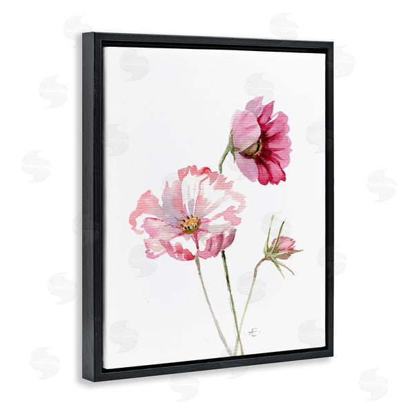 Stupell Industries Verbrugge Watercolor | Pink Cosmo Florals Spring Bloom Floral Watercolor Wall Art