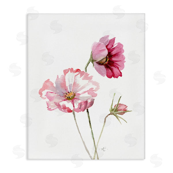 stupell industries Verbrugge Watercolor | Pink Cosmo Florals Spring Bloom Floral Watercolor Wall Art