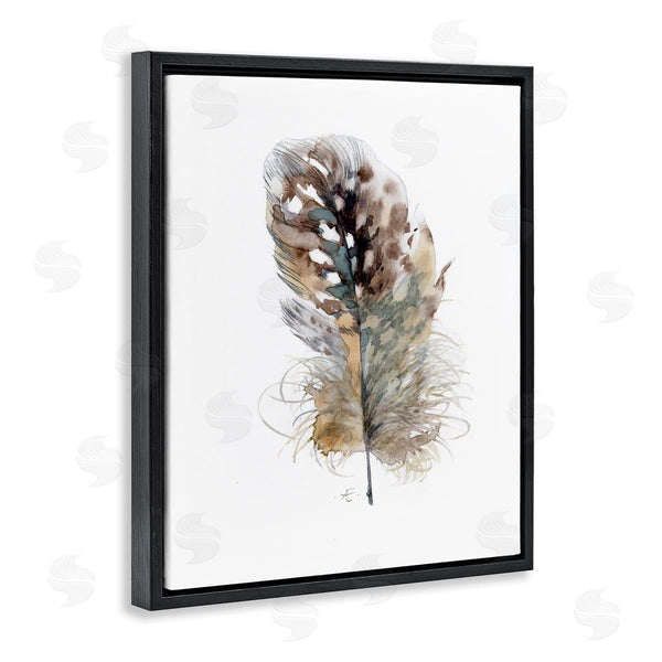 Stupell Industries Verbrugge Watercolor | Speckled Bird Feather Study Brown Animal Watercolor Wall Art
