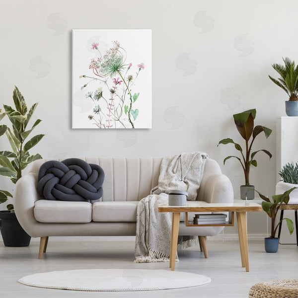 Stupell Industries Verbrugge Watercolor | Spring Meadow Florals Blooming Pink Cottage Wildflowers Wall Art