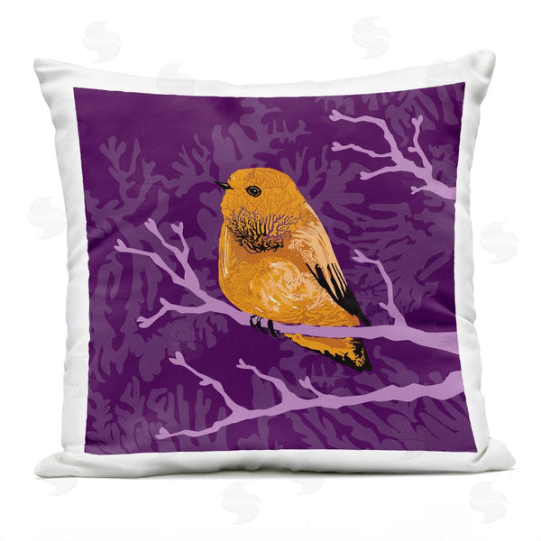 Stupell Industries Verbrugge Watercolor | Vivid Bird Botanical Tree Branch Pattern Printed Throw Pillow