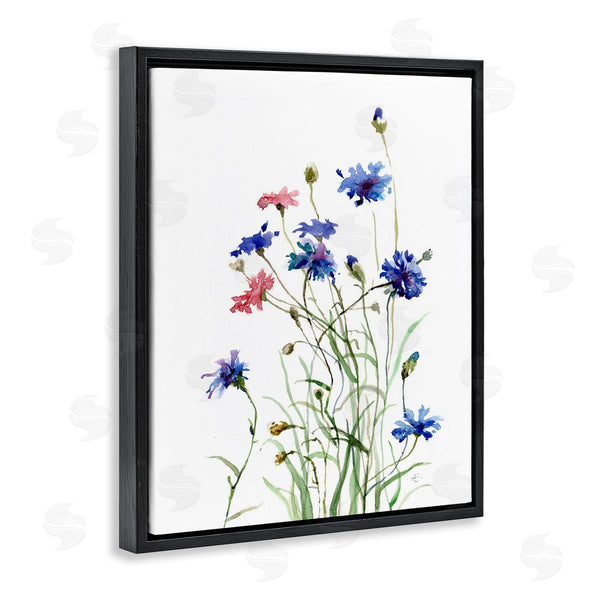Stupell Industries Verbrugge Watercolor | Wild Cornflowers Spring Bloom Watercolor Blue Pink Wall Art
