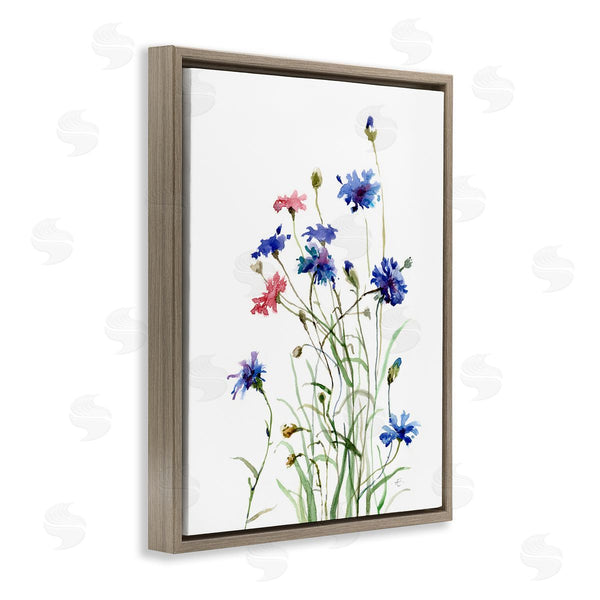 Stupell Industries Verbrugge Watercolor | Wild Cornflowers Spring Bloom Watercolor Blue Pink Wall Art