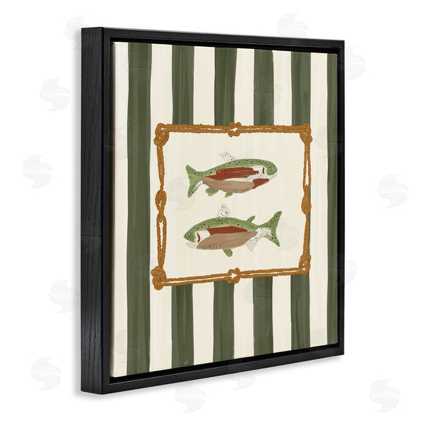 Stupell Industries Veronica Lara | Gone Fishing Green Stripes