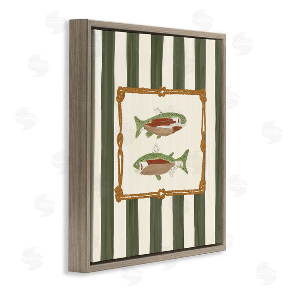 Stupell Industries Veronica Lara | Gone Fishing Green Stripes