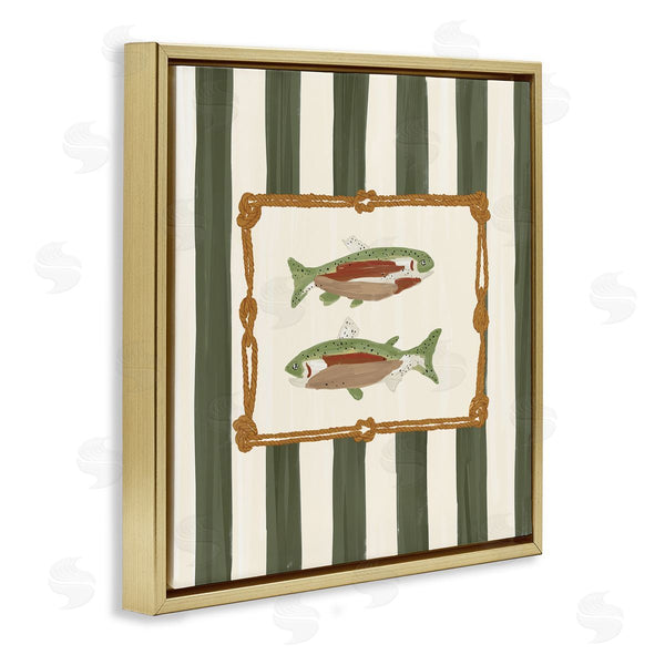 Stupell Industries Veronica Lara | Gone Fishing Green Stripes