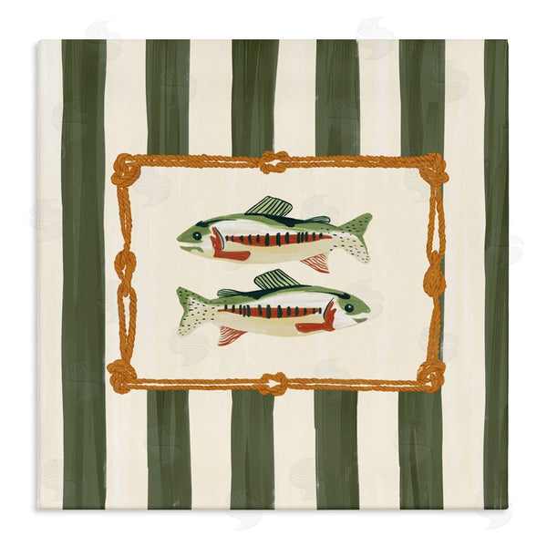stupell industries Veronica Lara | Maritime Fish with Rope Border