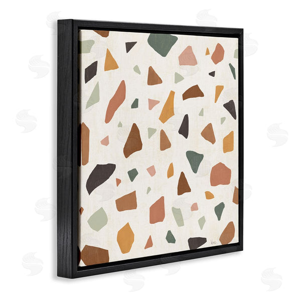 Stupell Industries Veronique Charron | Abstract Confetti Rock Shapes Neutral Brown Orange Grey Wall Art