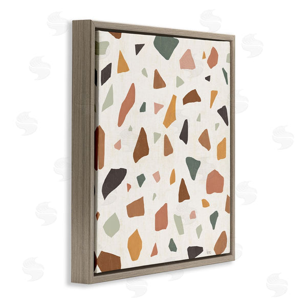 Stupell Industries Veronique Charron | Abstract Confetti Rock Shapes Neutral Brown Orange Grey Wall Art