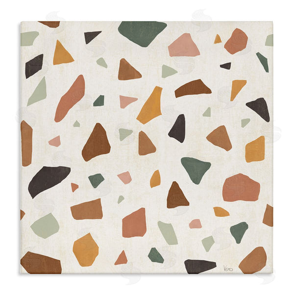 stupell industries Veronique Charron | Abstract Confetti Rock Shapes Neutral Brown Orange Grey Wall Art