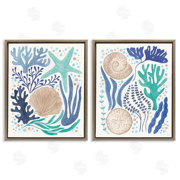 Stupell Industries Veronique Charron | Coastal Currents Sea Life Wall Art