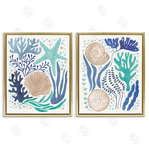 Stupell Industries Veronique Charron | Coastal Currents Sea Life Wall Art