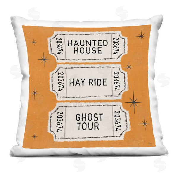 stupell industries Veronique Charron | Halloween Activities Tickets Printed Throw Pillow