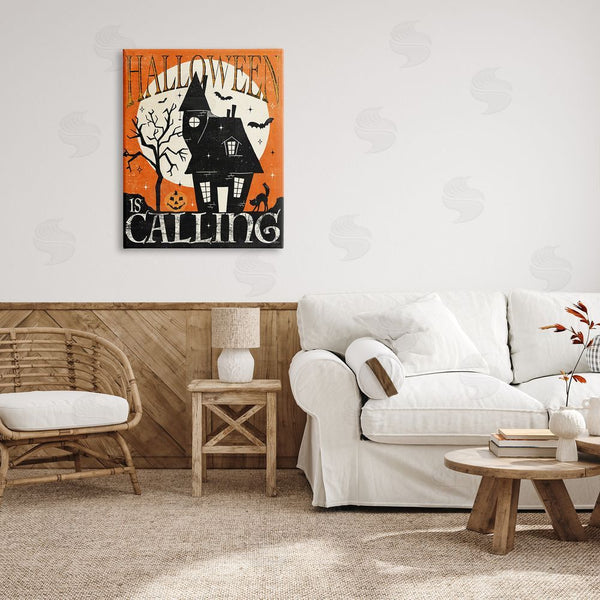 Stupell Industries Veronique Charron | Halloween Is Calling Haunted House Wall Art