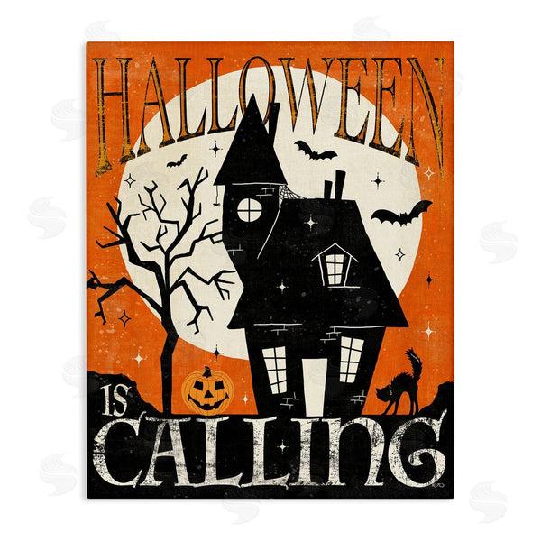 stupell industries Veronique Charron | Halloween Is Calling Haunted House Wall Art