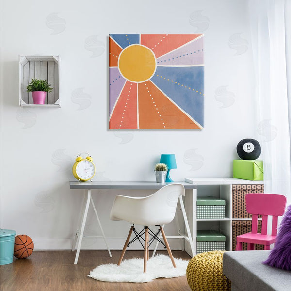 Stupell Industries Veronique Charron | Playful Sun Rays Polka Dot Stripe Pattern Wall Art