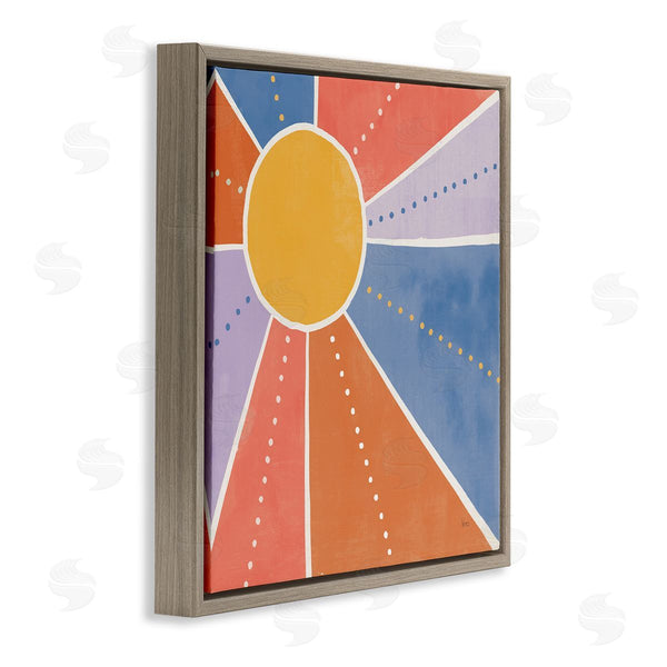 Stupell Industries Veronique Charron | Playful Sun Rays Polka Dot Stripe Pattern Wall Art