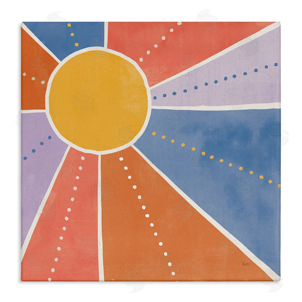 stupell industries Veronique Charron | Playful Sun Rays Polka Dot Stripe Pattern Wall Art
