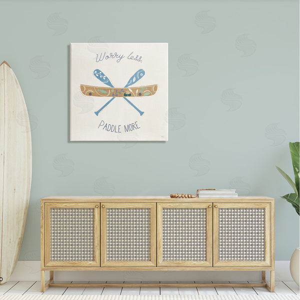 Stupell Industries Veronique Charron | Worry Less Paddle More Canoe Boat Typography Wall Art