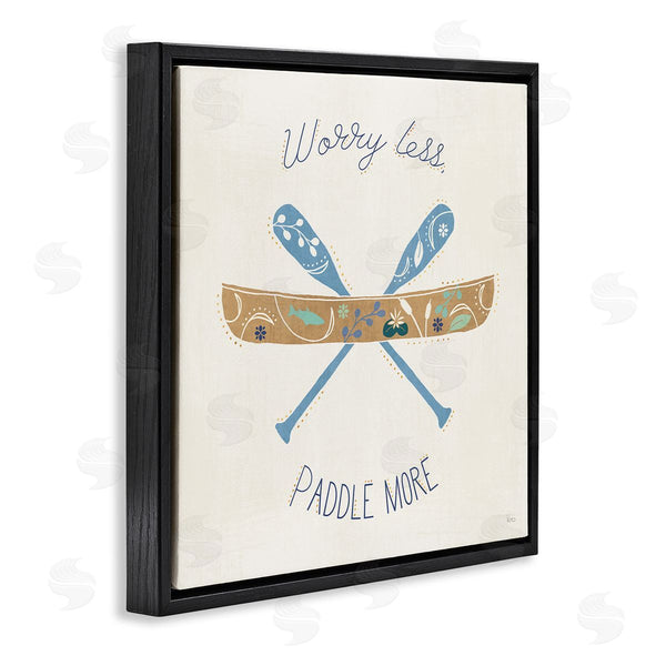 Stupell Industries Veronique Charron | Worry Less Paddle More Canoe Boat Typography Wall Art