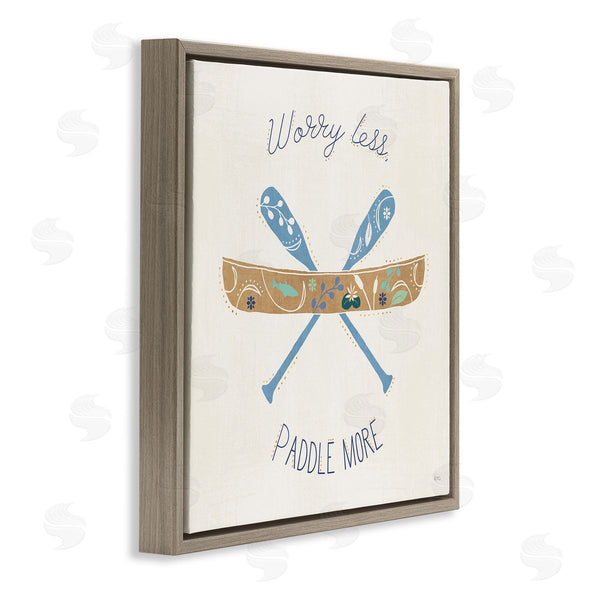 Stupell Industries Veronique Charron | Worry Less Paddle More Canoe Boat Typography Wall Art
