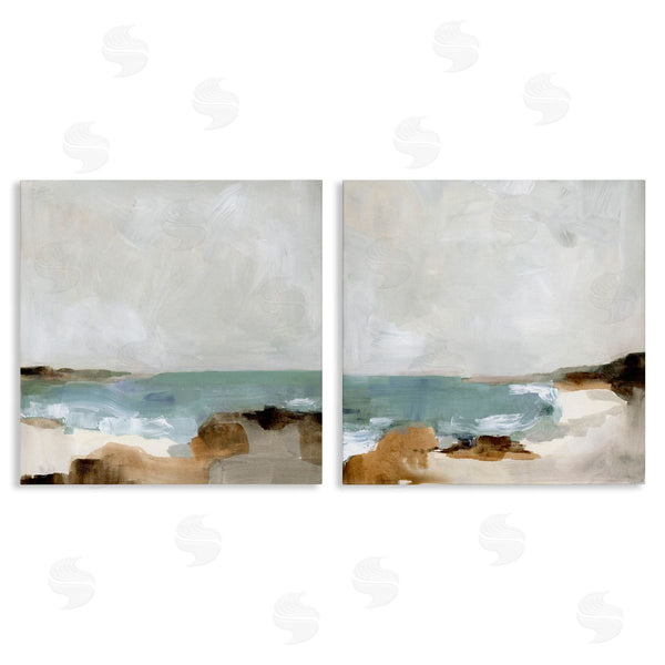 stupell industries Victoria Barnes | Abstract Beach Cove Landscape Cliffs