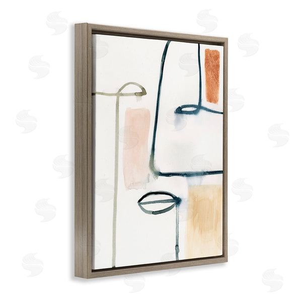 Stupell Industries Victoria Barnes | Abstract Collor Block And Line Portrait
