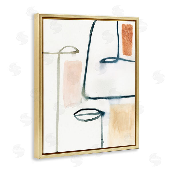 Stupell Industries Victoria Barnes | Abstract Collor Block And Line Portrait