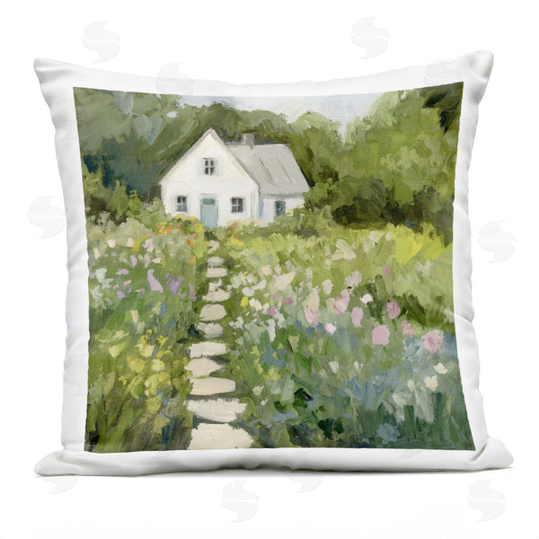 Stupell Industries Victoria Barnes | Abstract Cottage On Hill Printed Throw Pillow