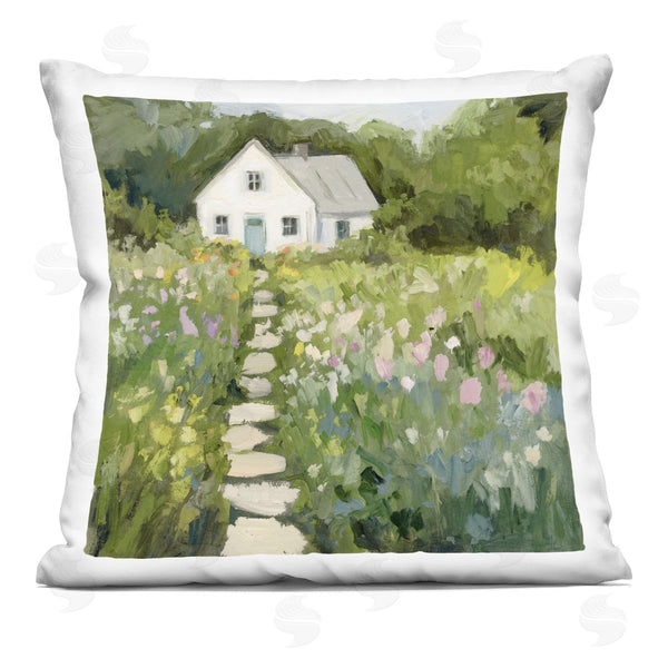 stupell industries Victoria Barnes | Abstract Cottage on Hill Printed Throw Pillow