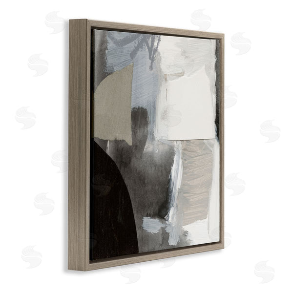 Stupell Industries Victoria Barnes | Abstract Layered Collage Structured Shapes Paint Strokes Wall Art
