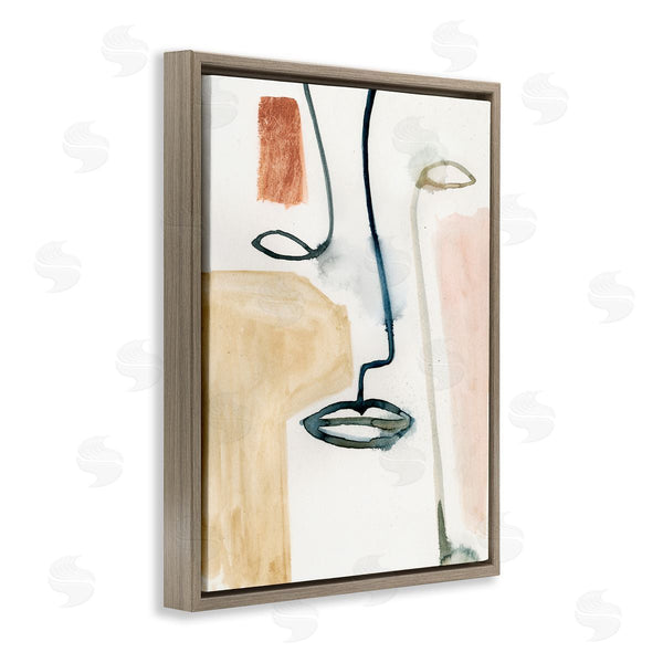 Stupell Industries Victoria Barnes | Abstract Line And Color Block Portrait