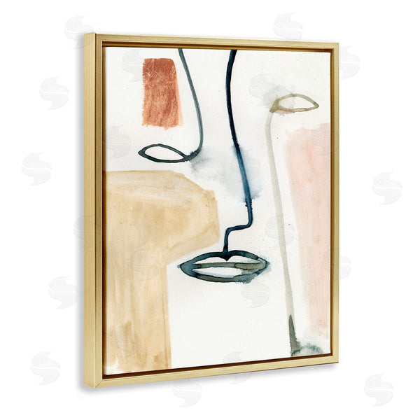 Stupell Industries Victoria Barnes | Abstract Line And Color Block Portrait