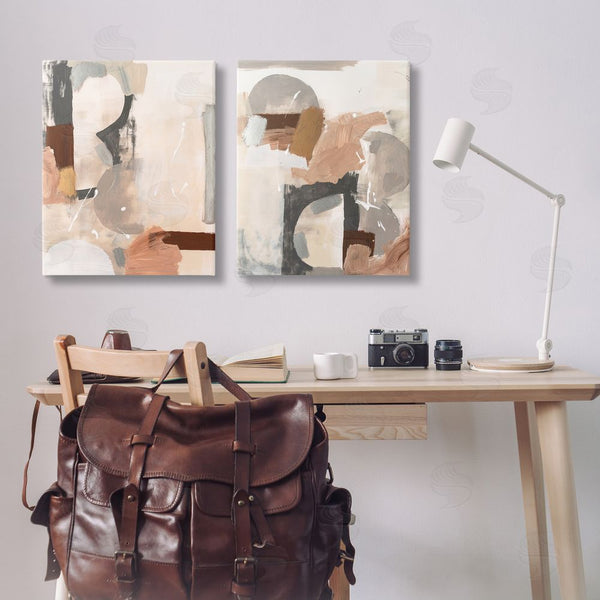 Stupell Industries Victoria Barnes | Abstract Neutral Shapes Brown Wall Art