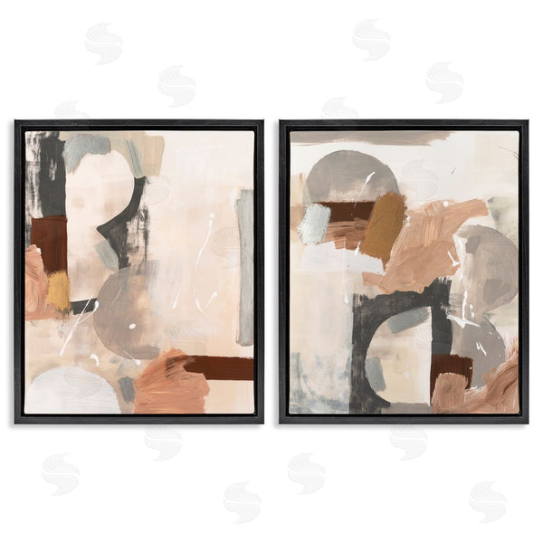 Stupell Industries Victoria Barnes | Abstract Neutral Shapes Brown Wall Art