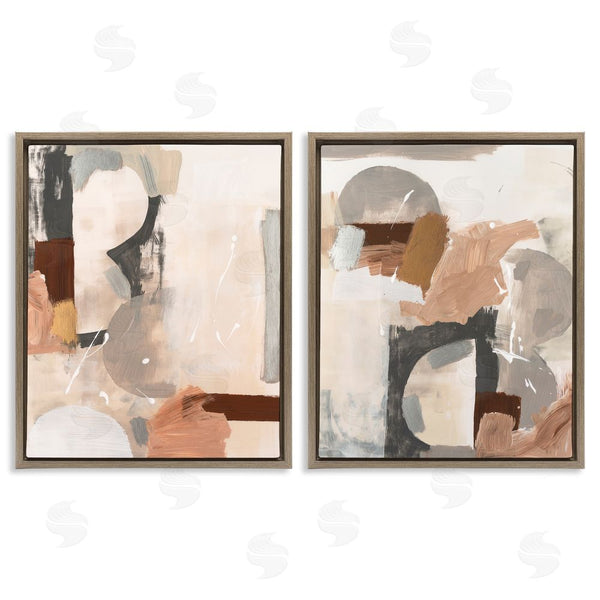 Stupell Industries Victoria Barnes | Abstract Neutral Shapes Brown Wall Art