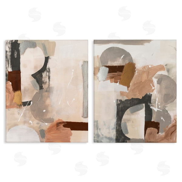 stupell industries Victoria Barnes | Abstract Neutral Shapes Brown Wall Art